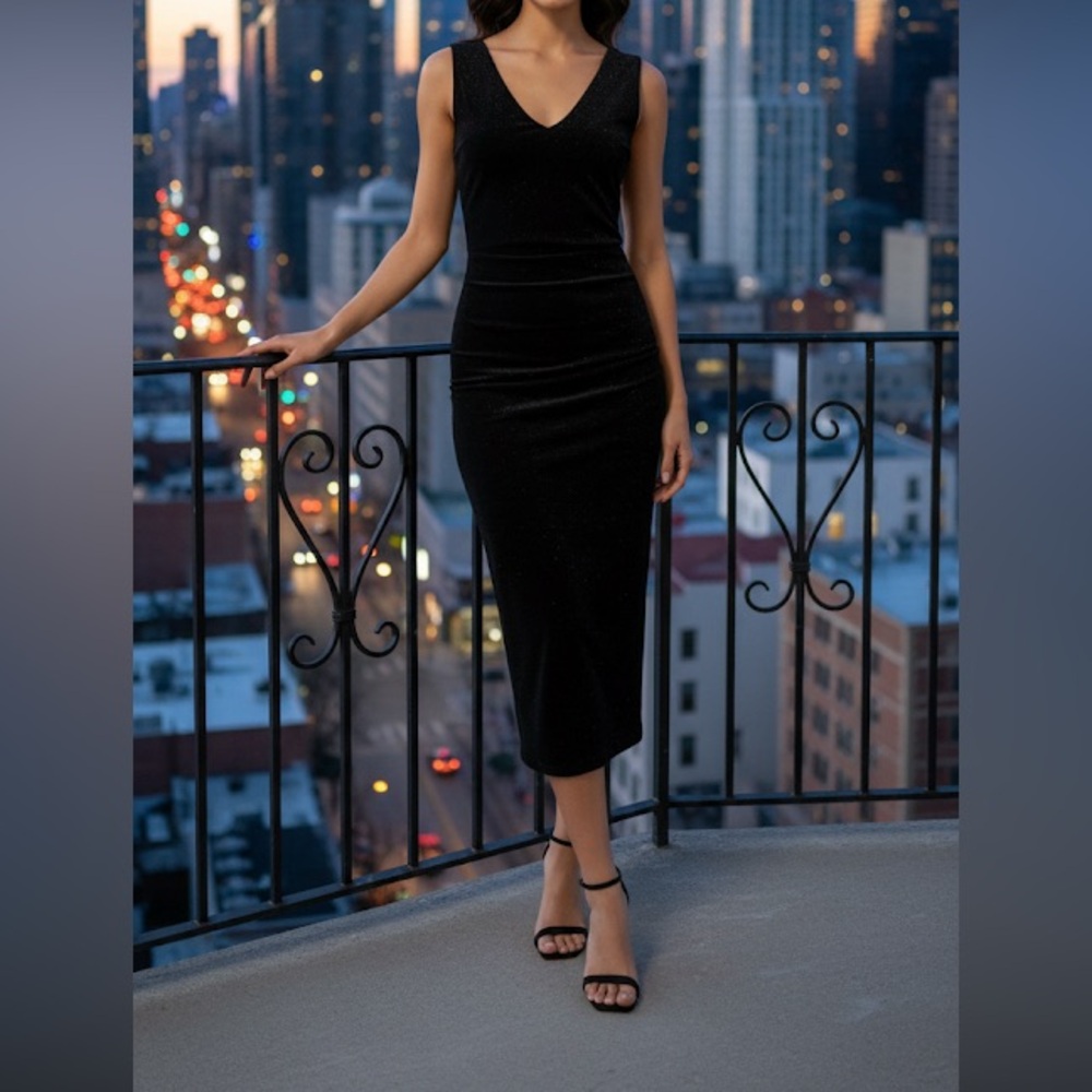 Alice + Olivia Black Sparkly‎ Dress